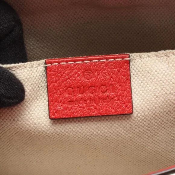Gucci Shoulder Bag GG Supreme Beige Red Apple Print Canvas Beige Red Multicolor - Picture 4 of 6